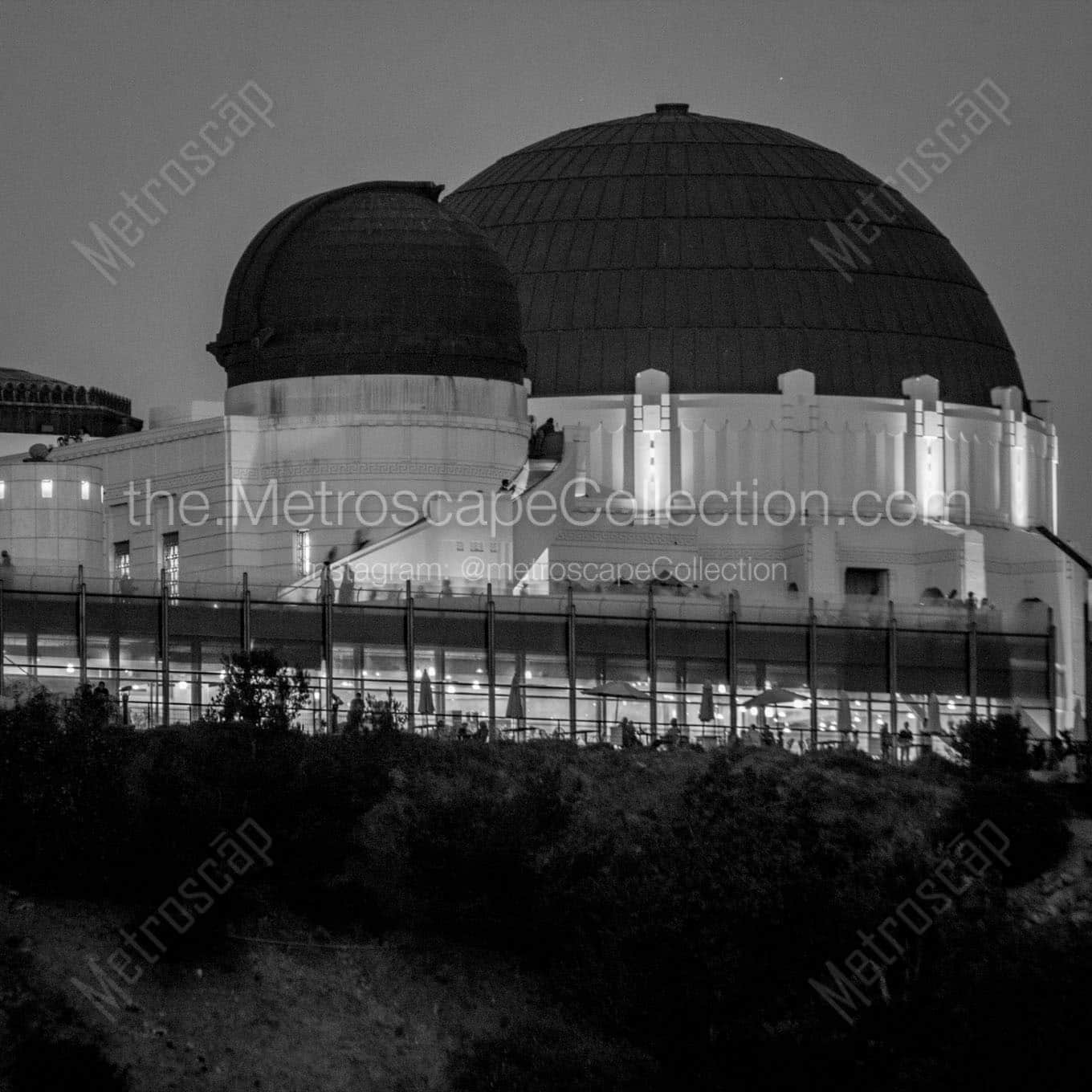griffith observatory at night Black & White Office Art