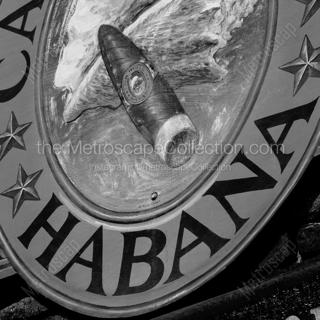 habana cigars mural Black & White Office Art
