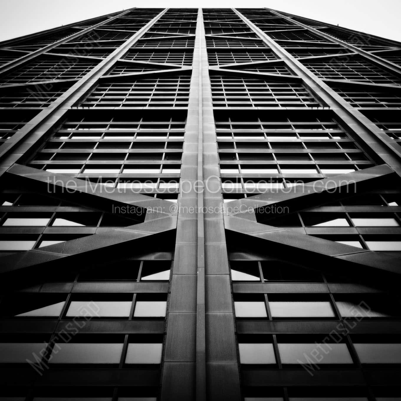 hancock tower steel bracing supports Black & White Office Art