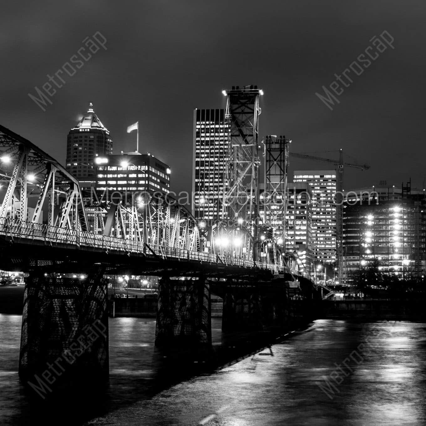 hawthorne street bridge Black & White Office Art