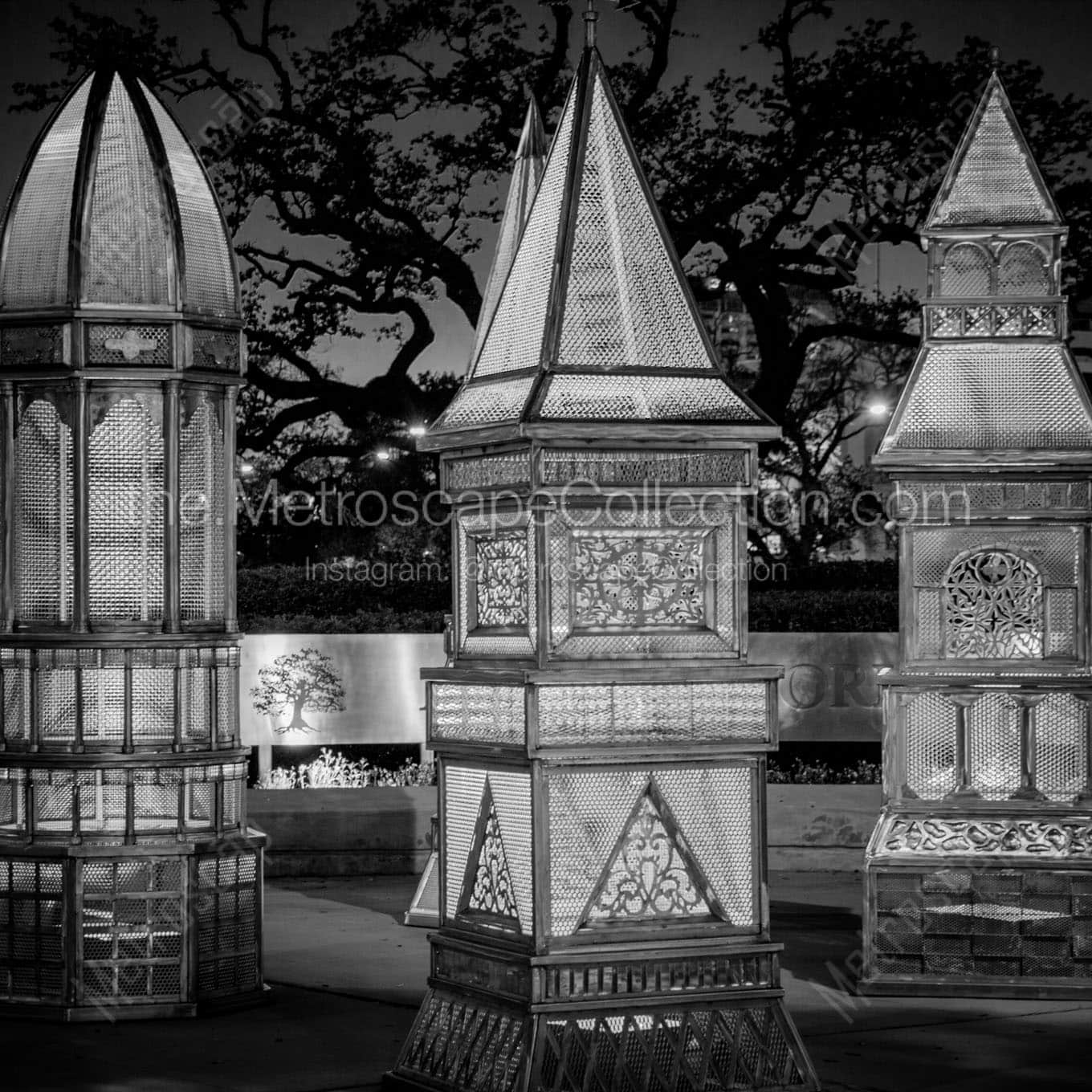 heritage lanterns at root square Black & White Wall Art