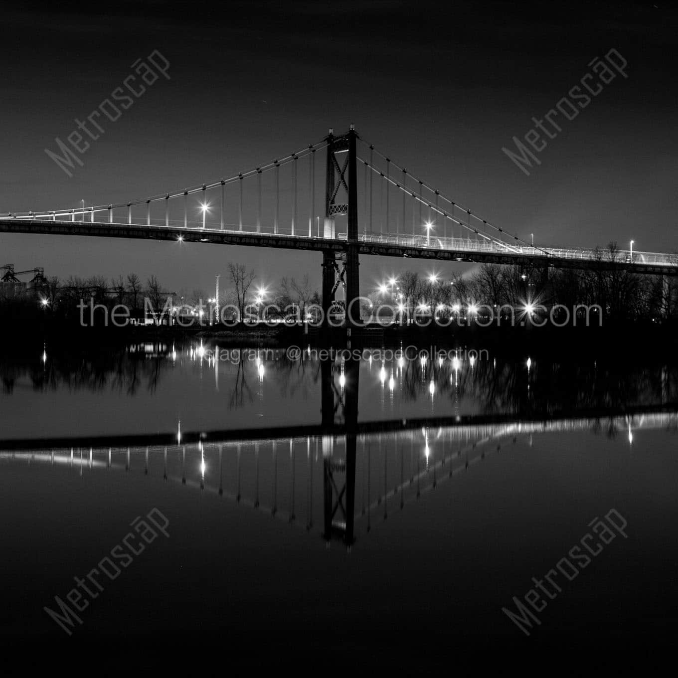 high level bridge at night Black & White Office Art