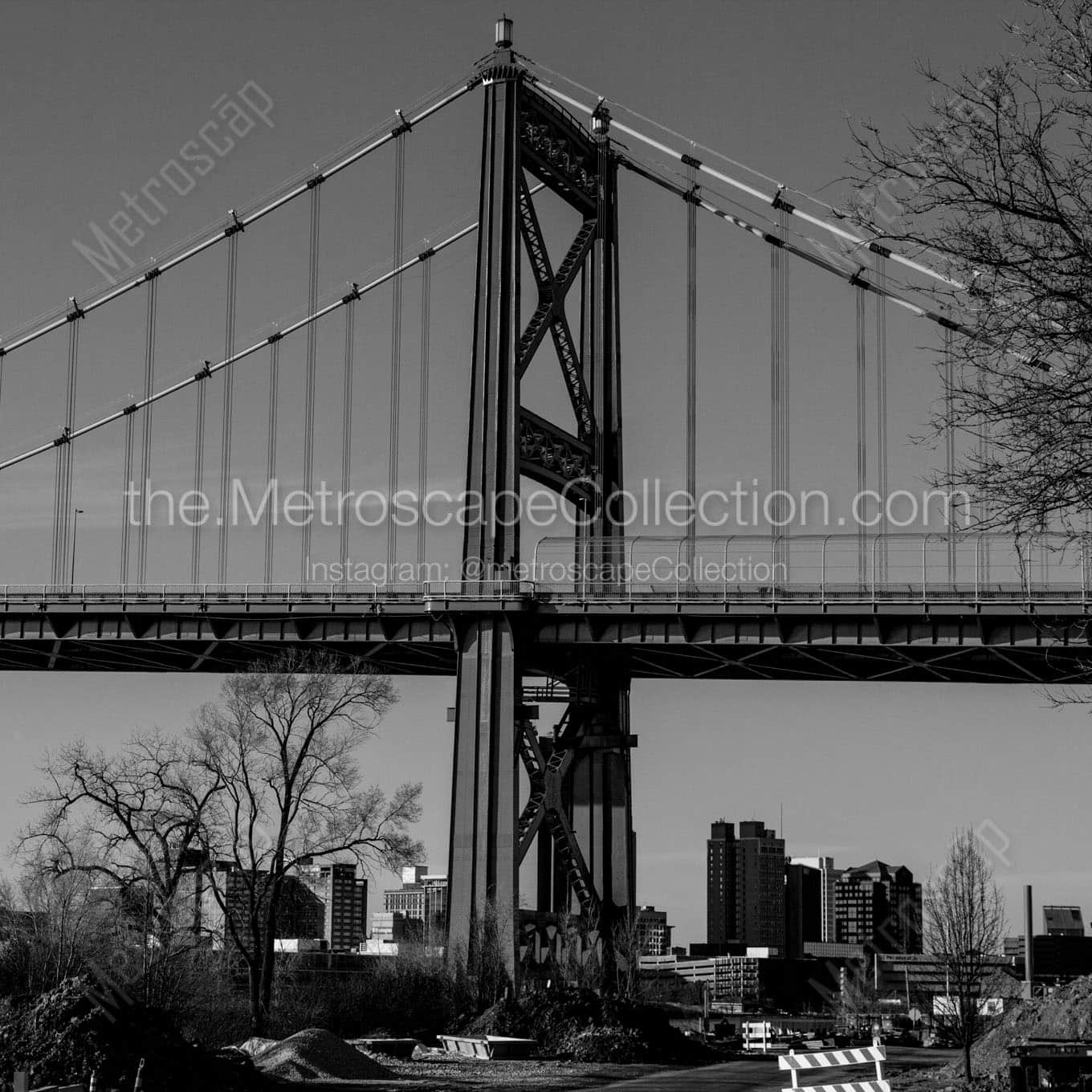 high level bridge downtown toledo Black & White Office Art
