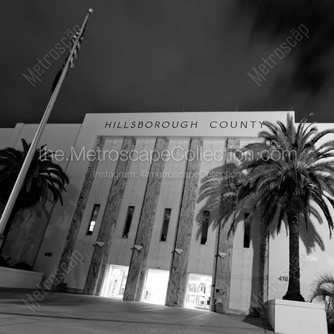 hillsborough county government building Black & White Office Art