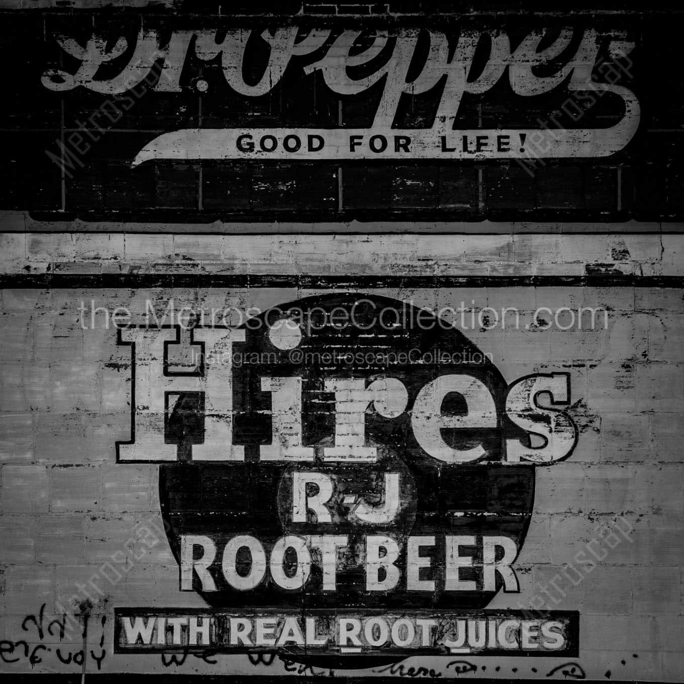 hires root beer sign Black & White Office Art