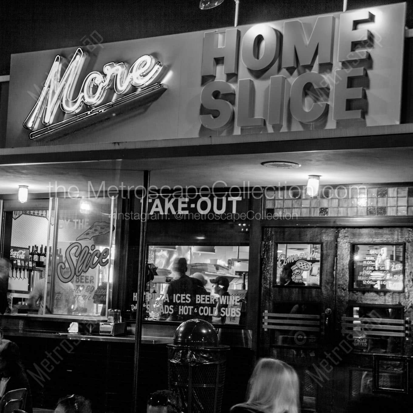 home slice take out window Black & White Office Art