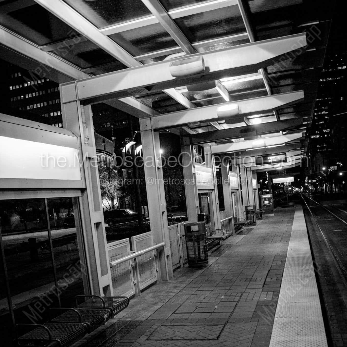 houston light rail station Black & White Office Art