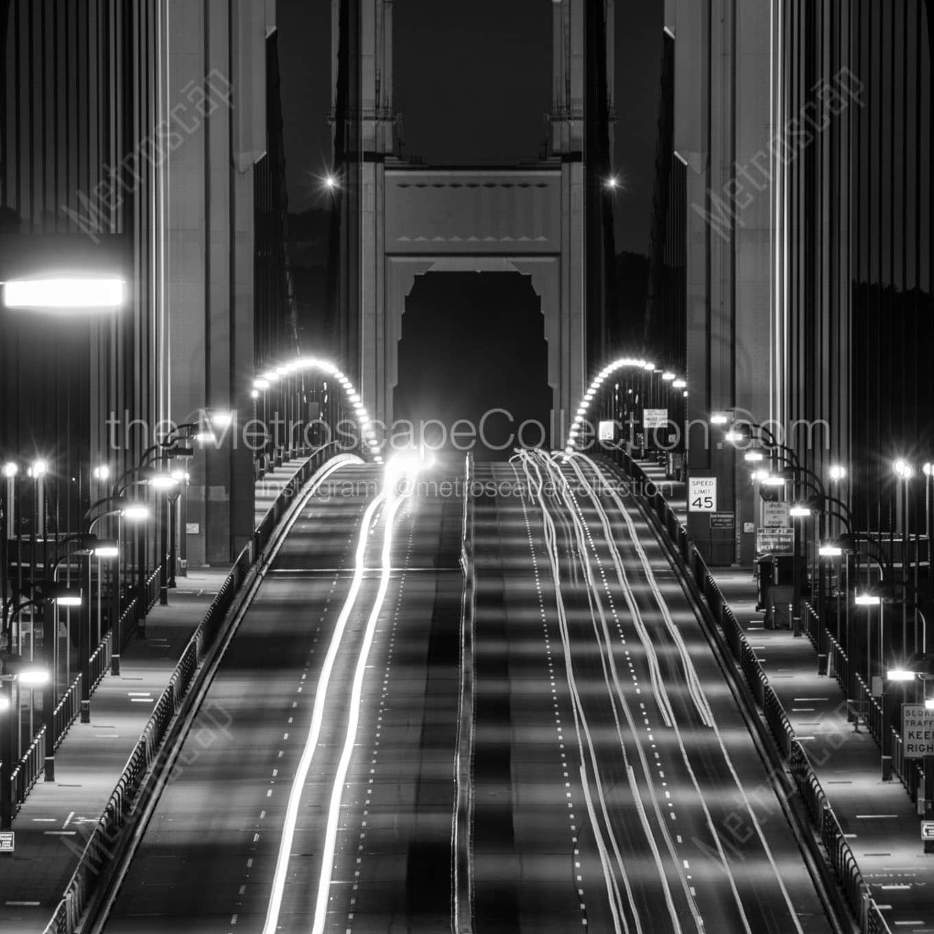 hump in golden gate bridge deck Black & White Office Art