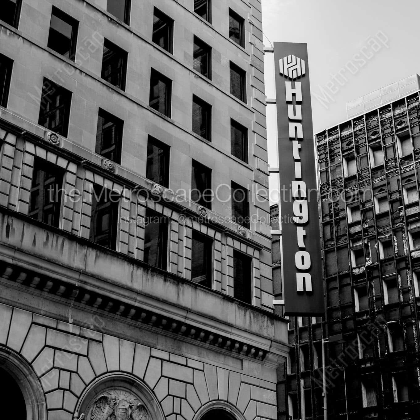 huntington building downtown toledo Black & White Office Art