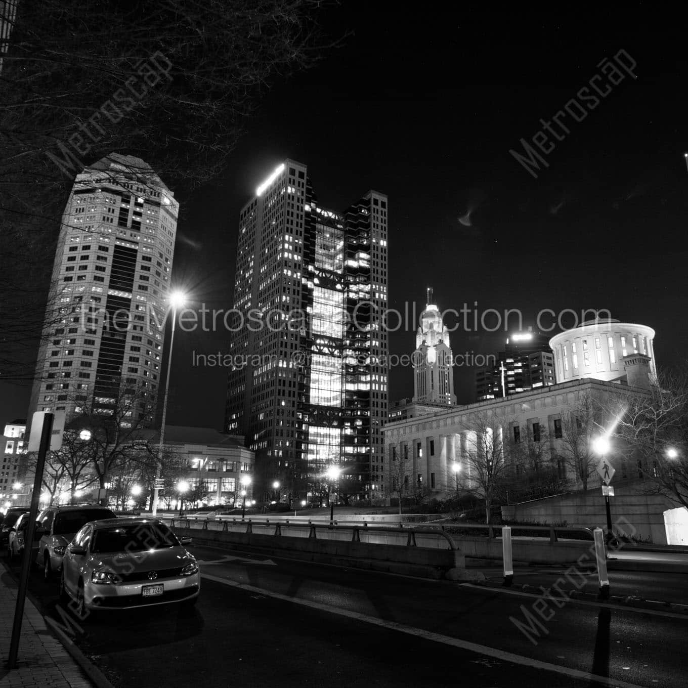 huntington building statehouse riffe center Black & White Office Art