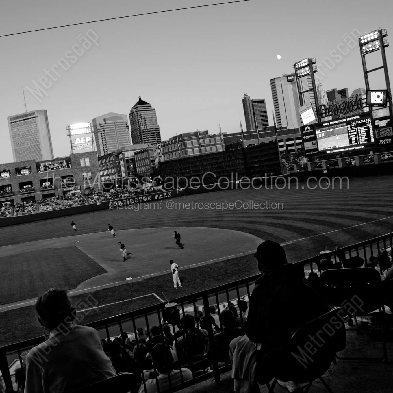 huntington park arena district Black & White Office Art