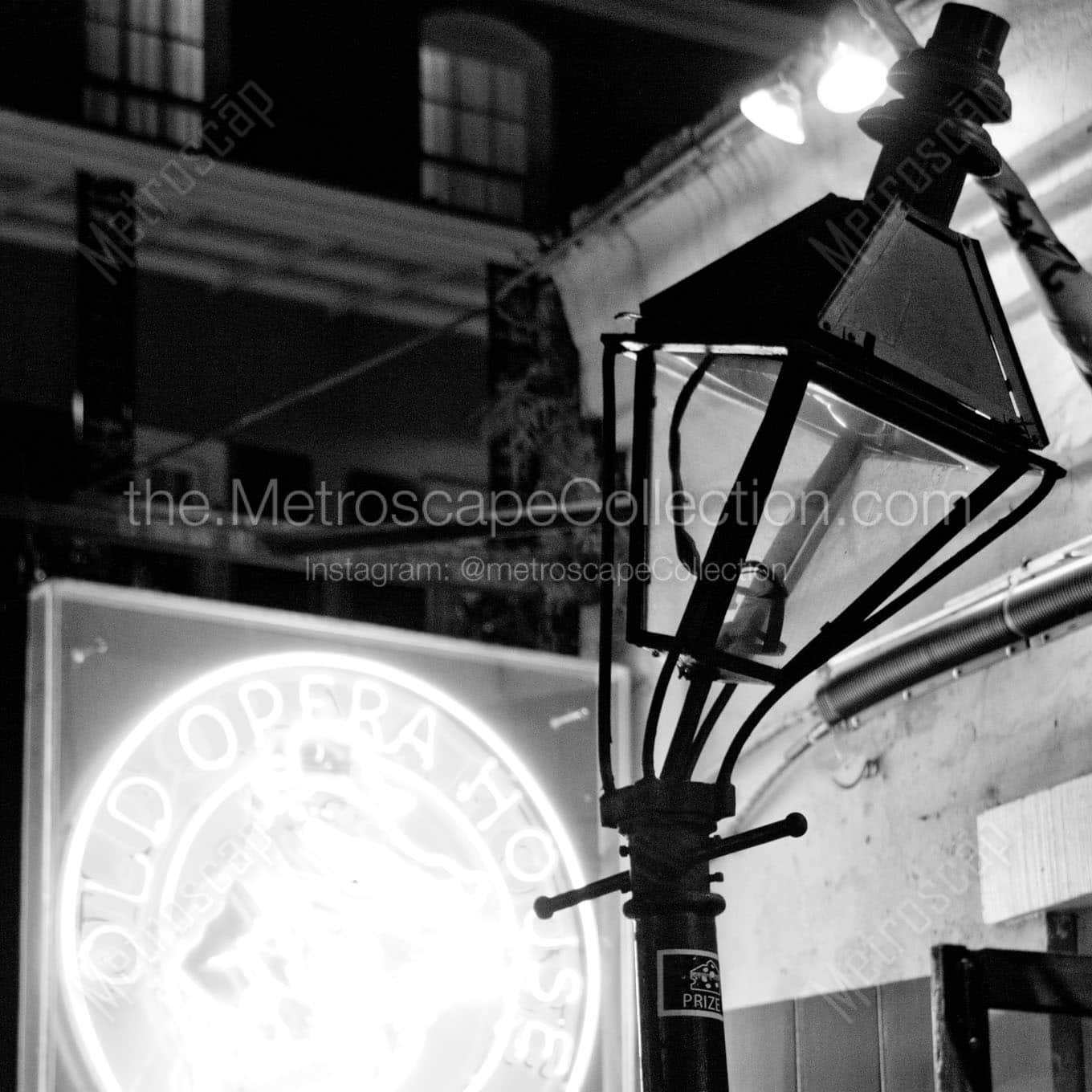 hurricane damaged street lamp Black & White Office Art