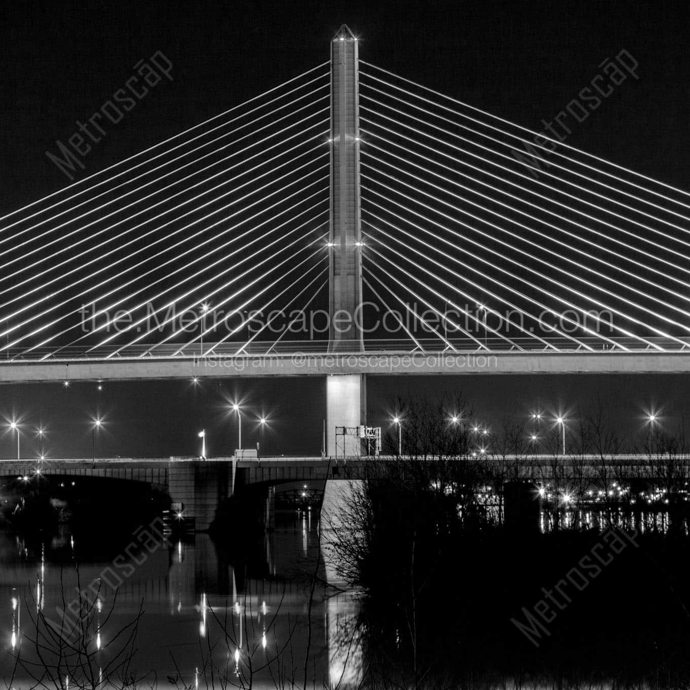 i280 veterans glass city skyway bridge over maumee river Black & White Office Art