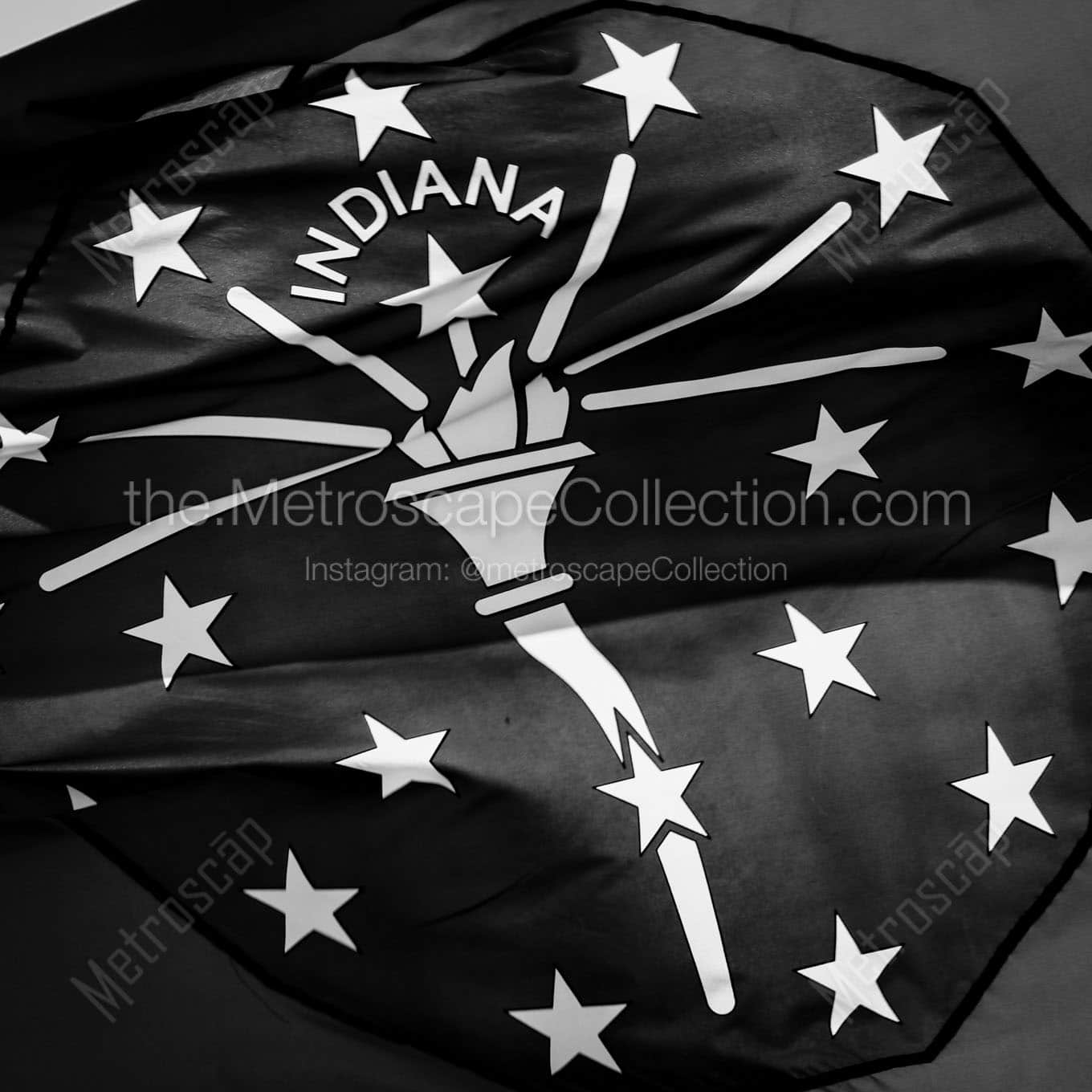 indiana flag Black & White Office Art