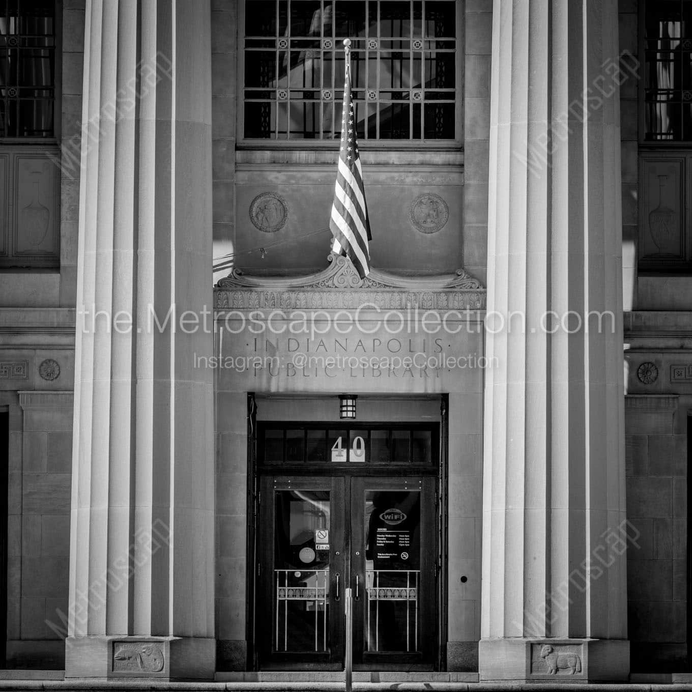 indianapolis library Black & White Office Art