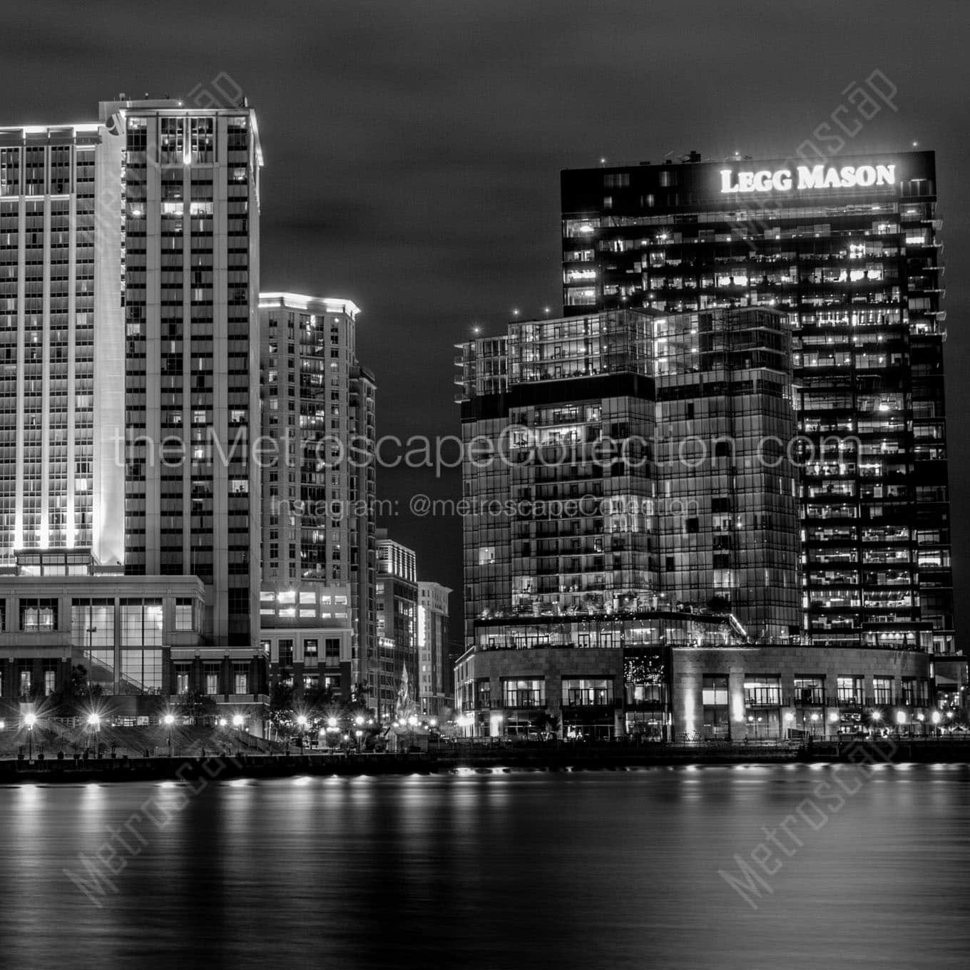 inner harbor skyline east Black & White Office Art