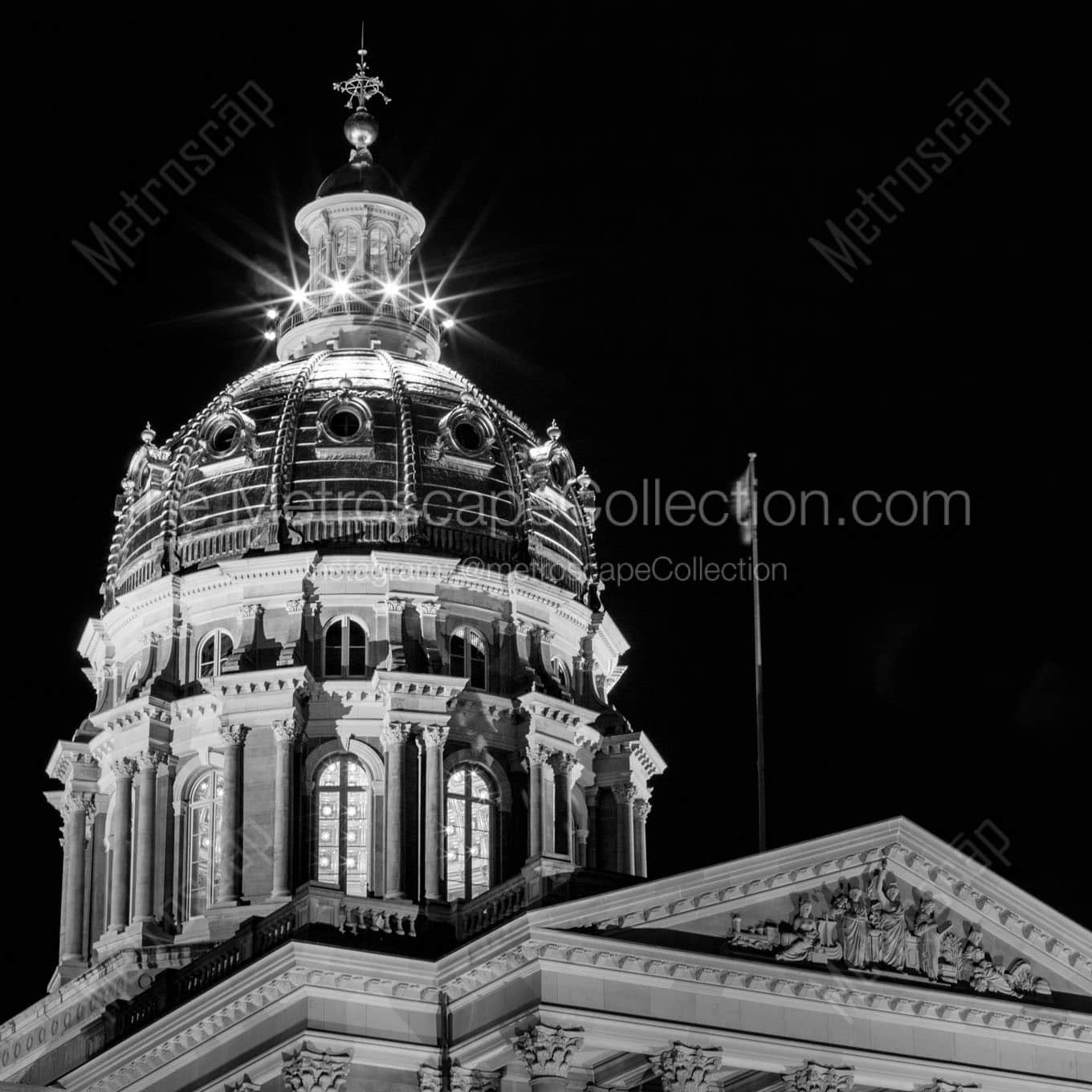 iowa capitol building dome Black & White Office Art