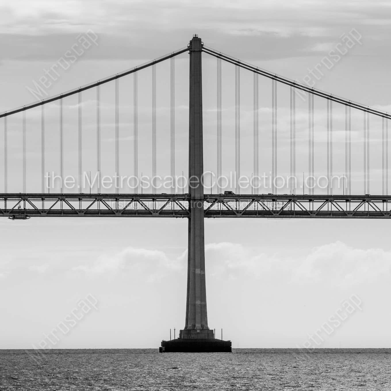 isolated tower bay bridge Black & White Office Art