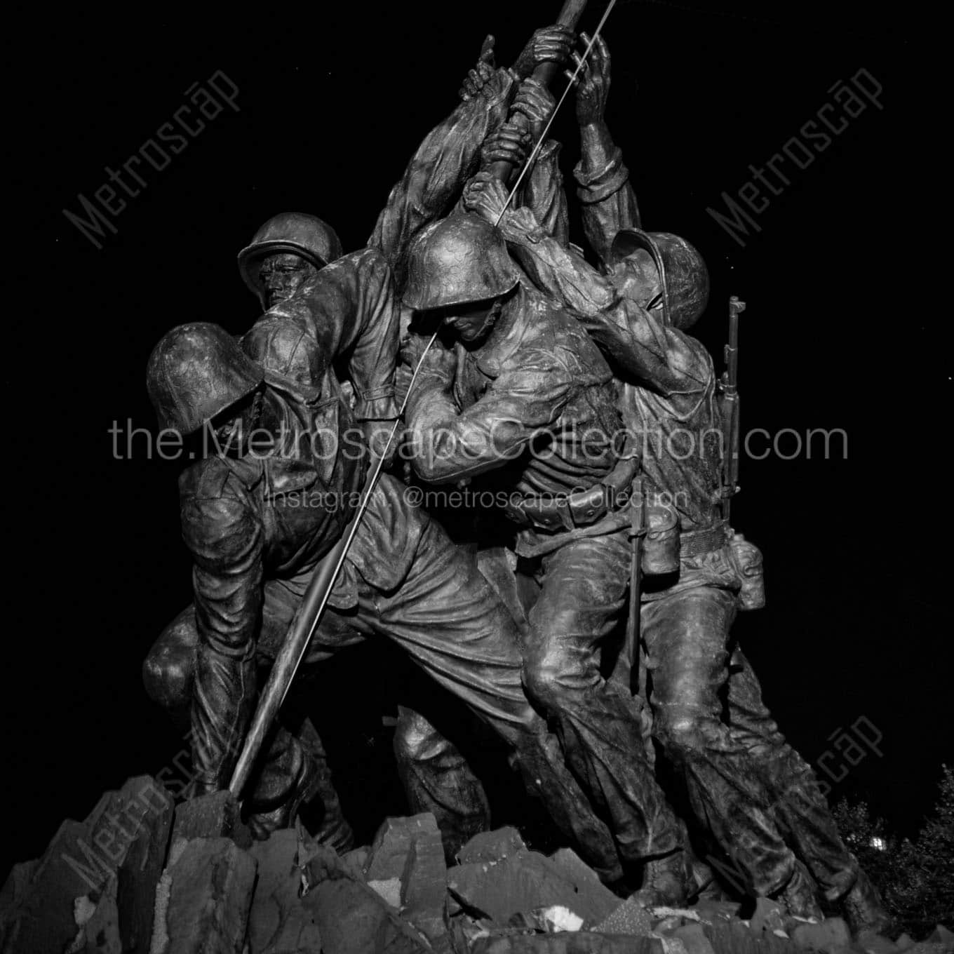 iwo jima statue arlington national cemetary Black & White Office Art