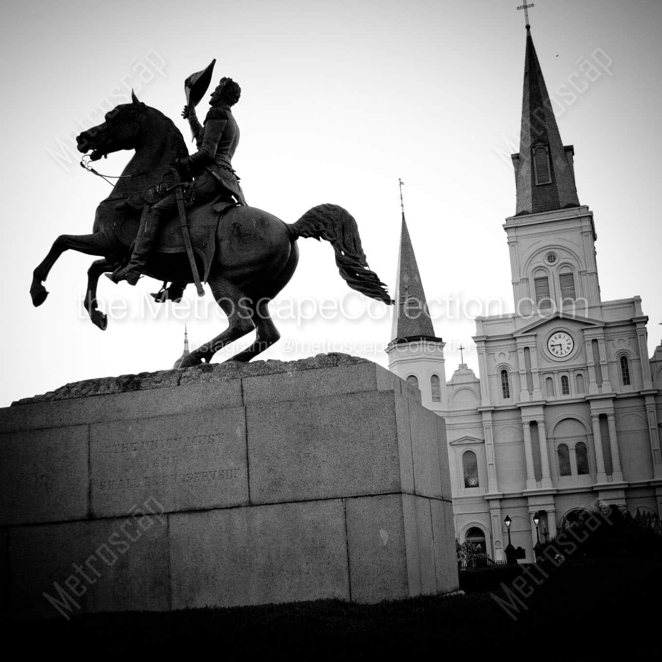 jackson square st louis cathedral Black & White Office Art