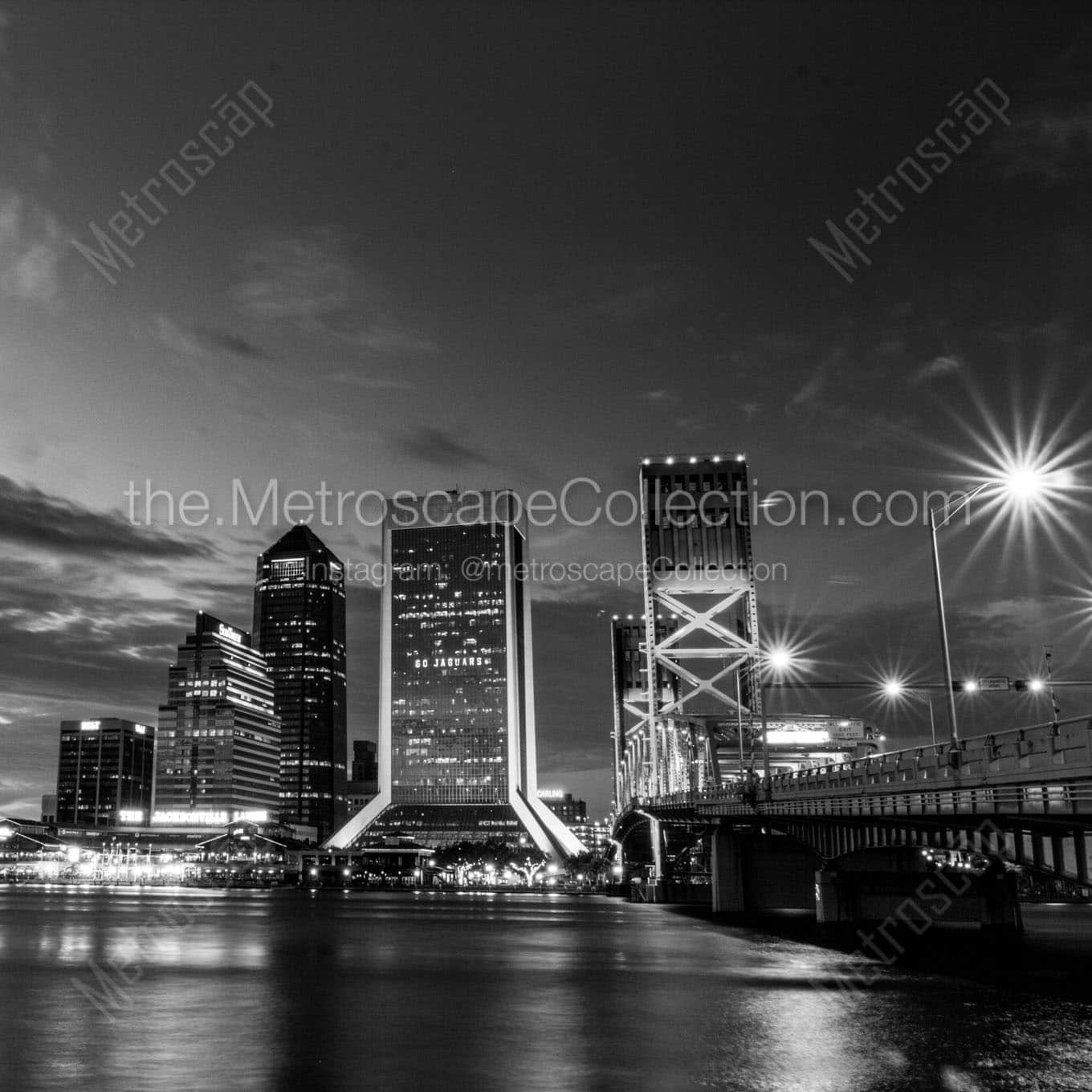 jacksonville skyline Black & White Office Art