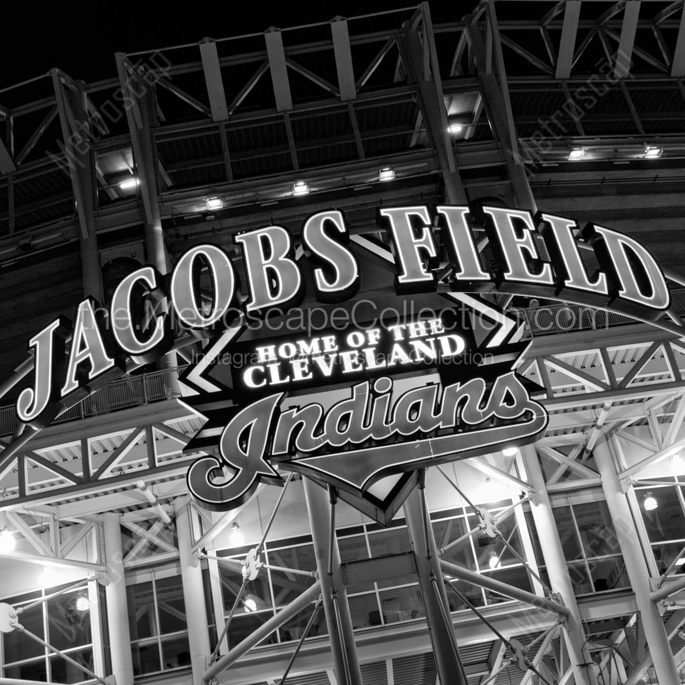 jacobs field sign Black & White Office Art