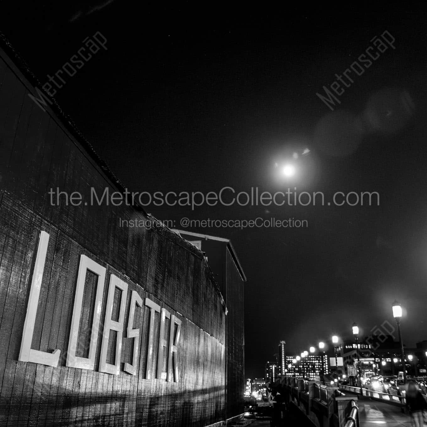 james hook lobster company building Black & White Office Art