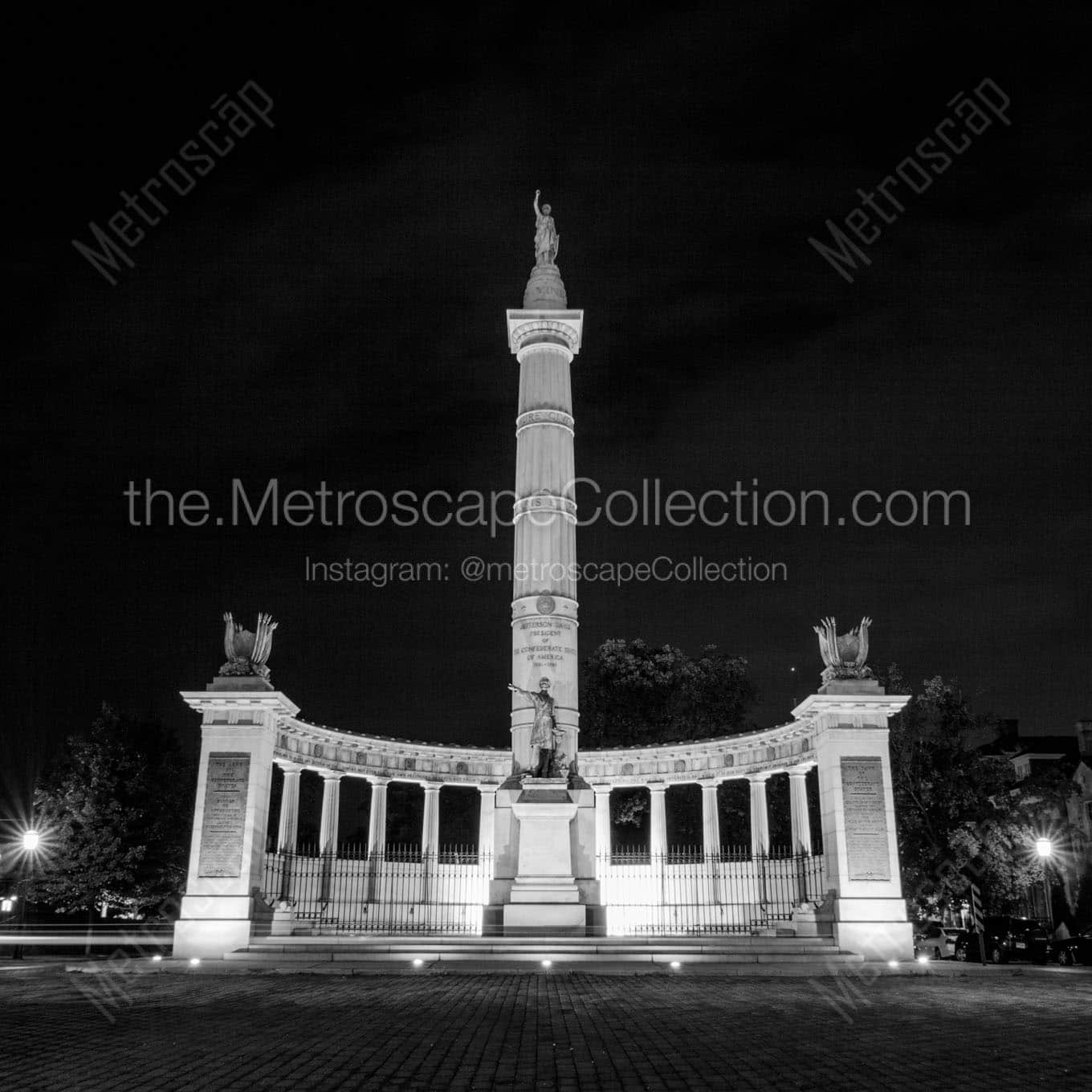 jefferson davis memorial monument drive Black & White Office Art
