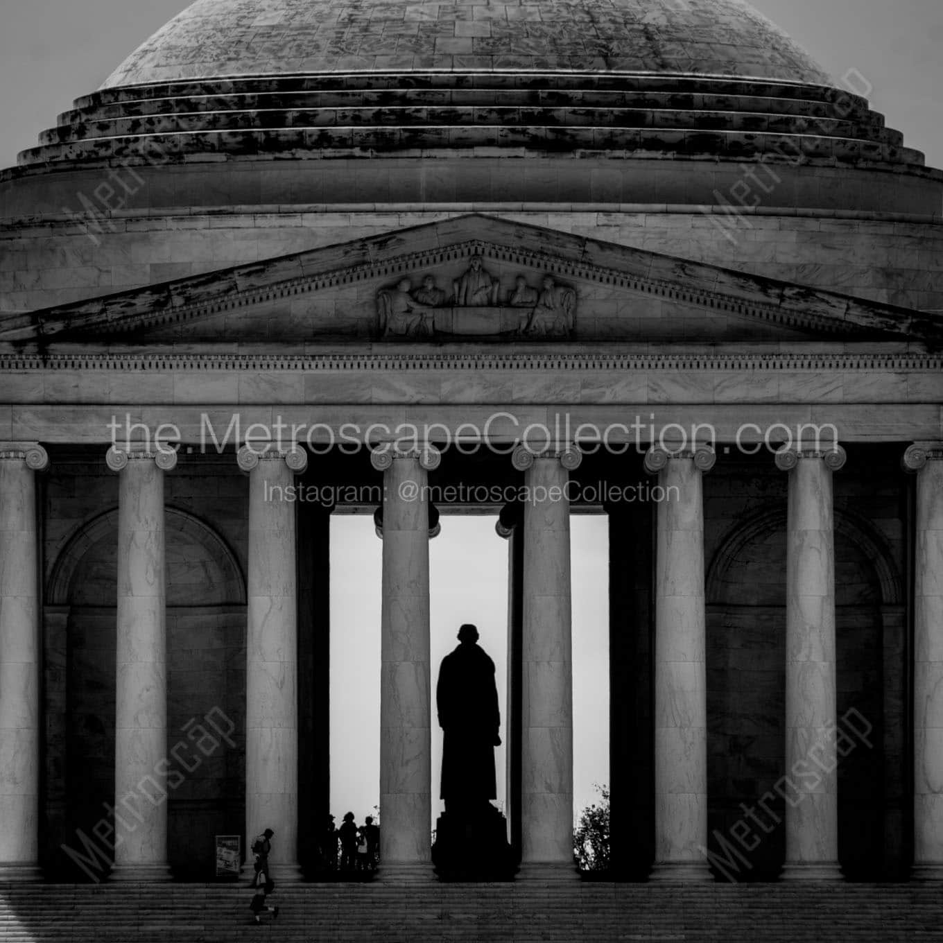 jefferson memorial Black & White Office Art