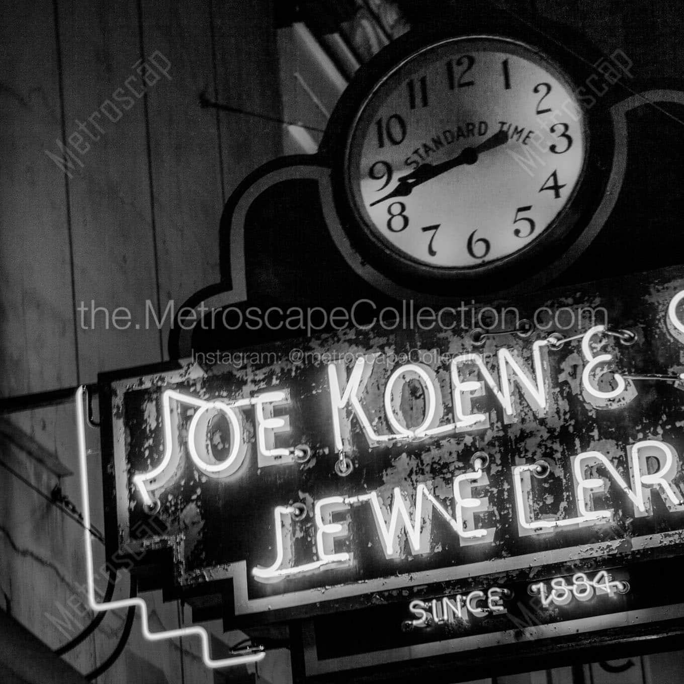 joe koew sons jewelers sign Black & White Office Art