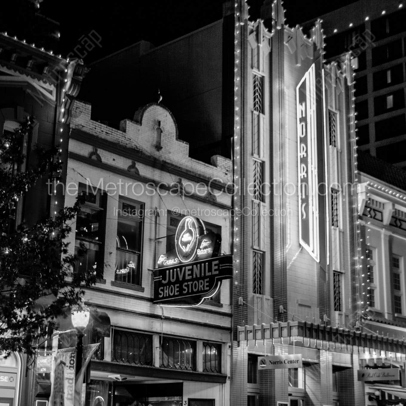 juvenile shoe store norris conference center Black & White Wall Art