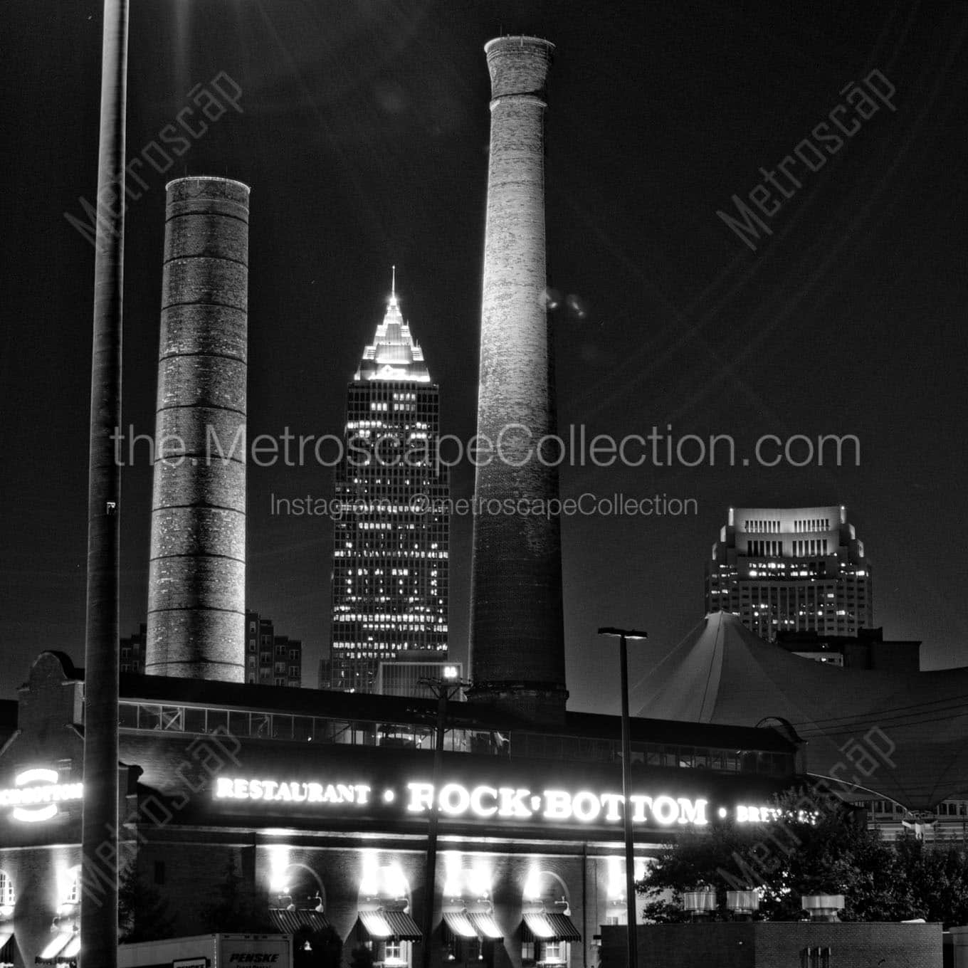 key bank building from flats Black & White Office Art