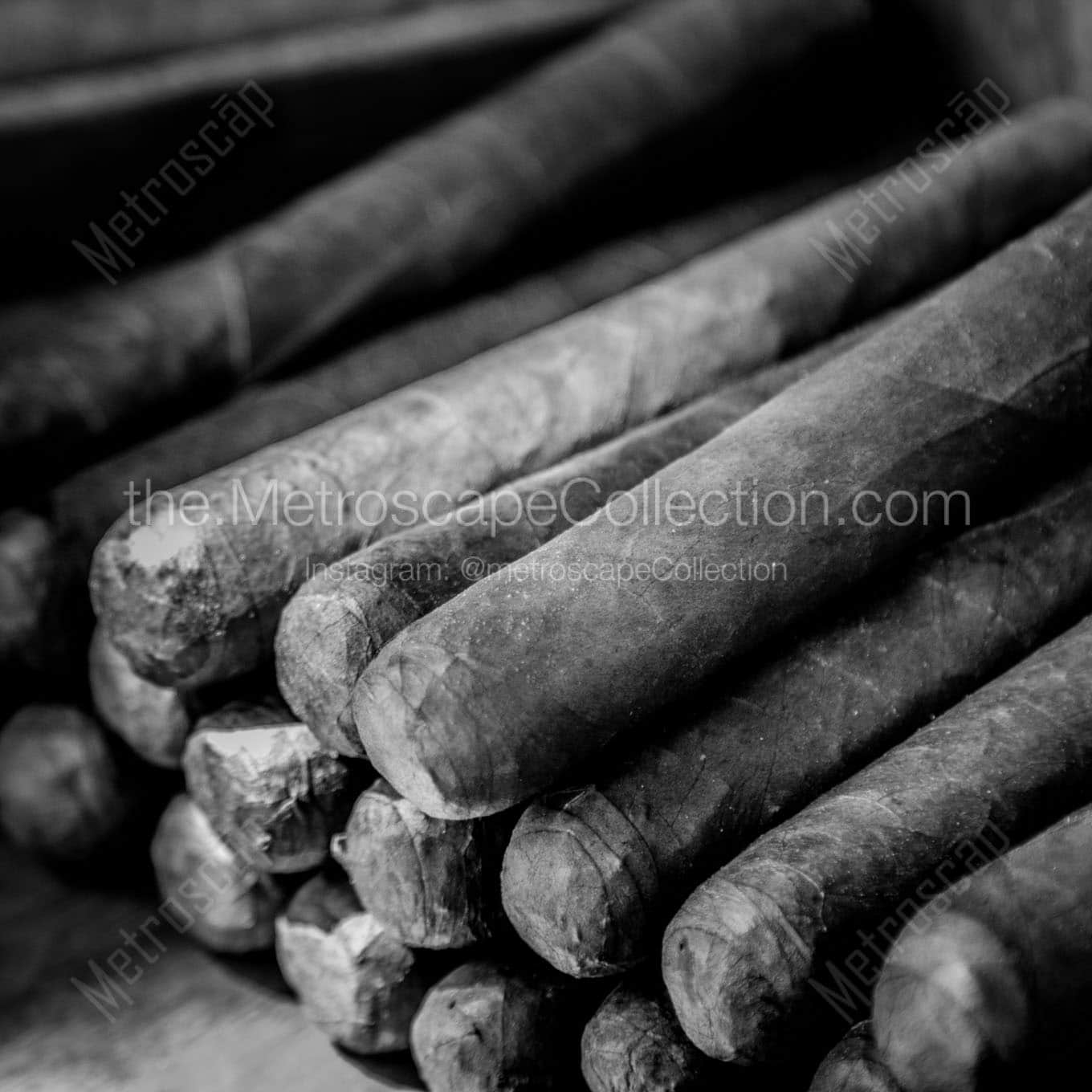 key west cigars Black & White Office Art