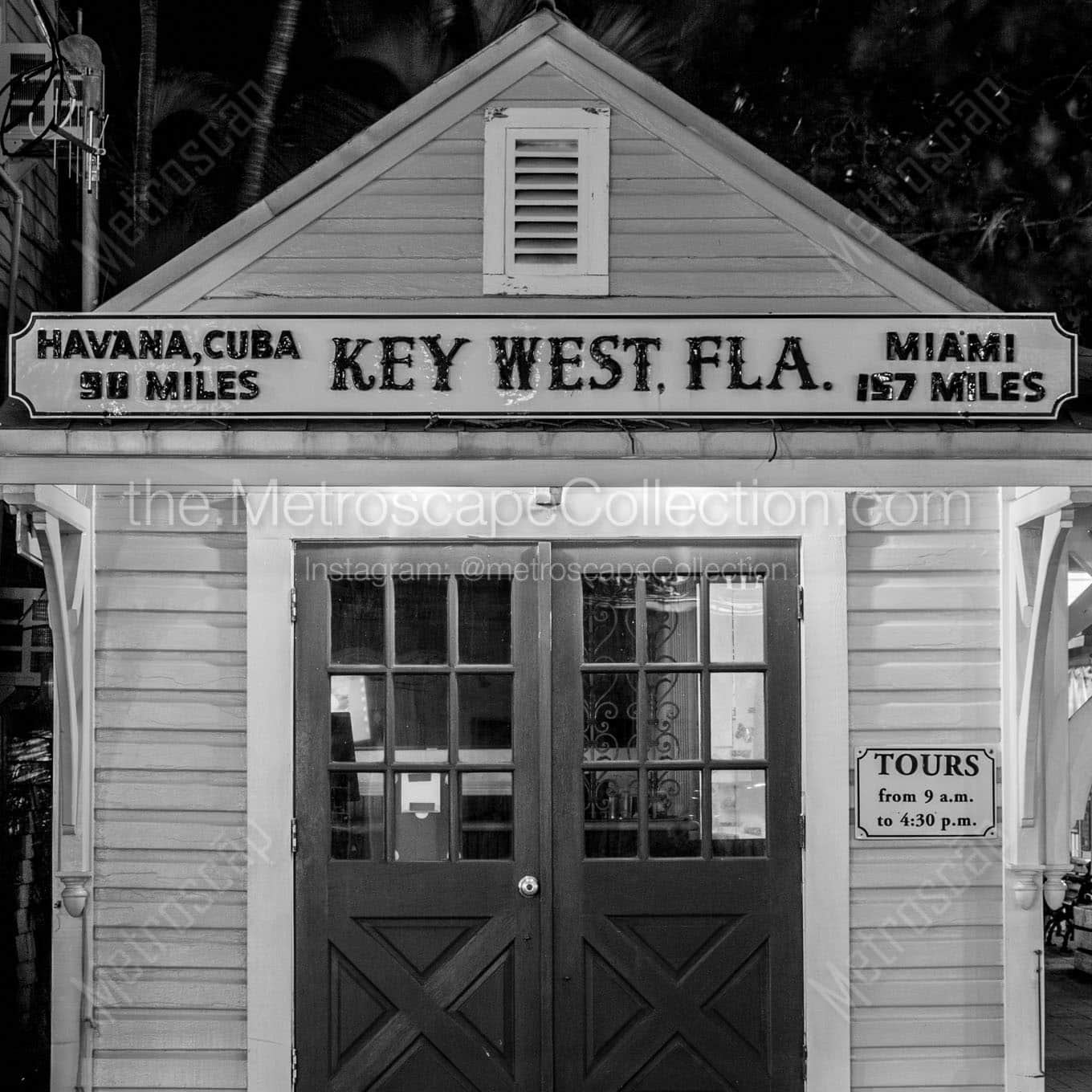 key west fla Black & White Office Art
