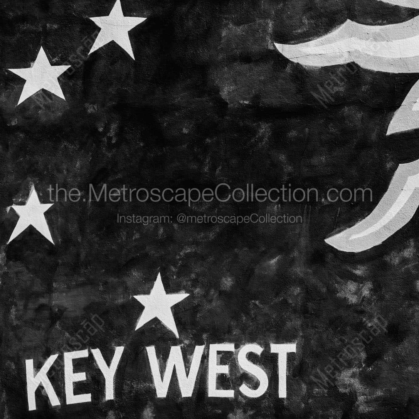 key west mural Black & White Office Art