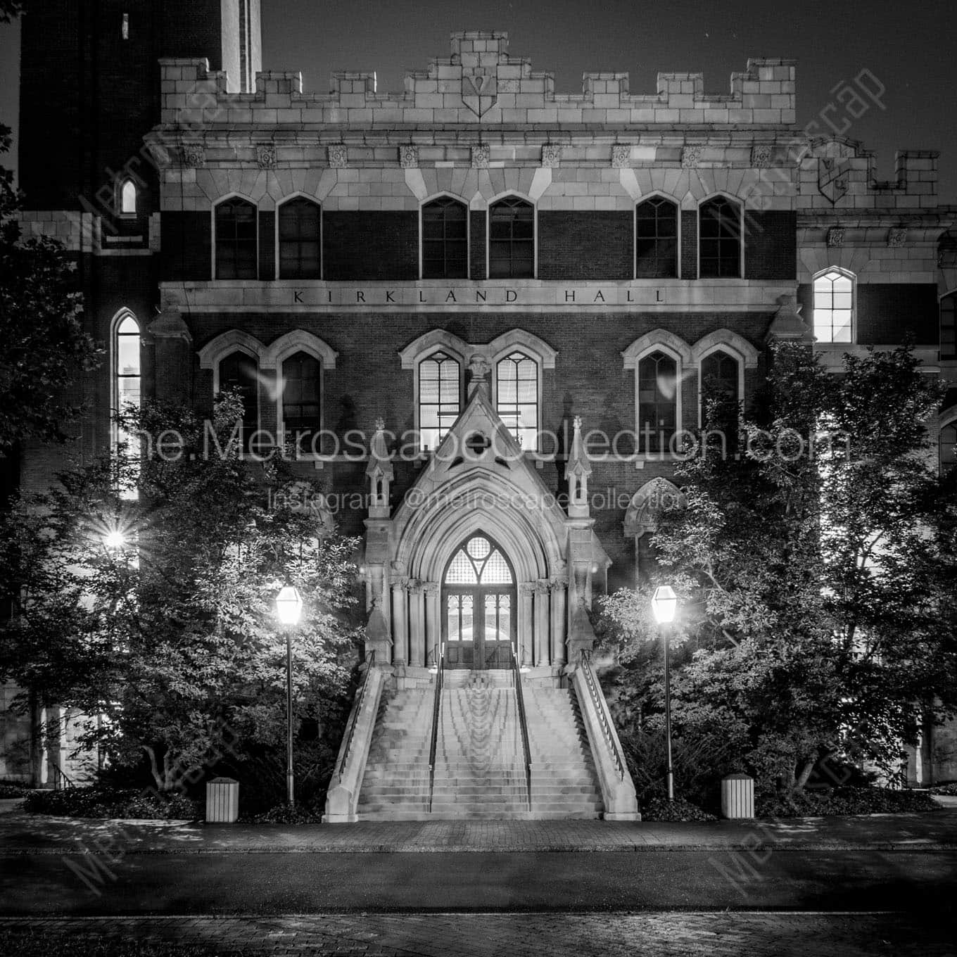 kirkland hall vanderbilt university at night Black & White Office Art
