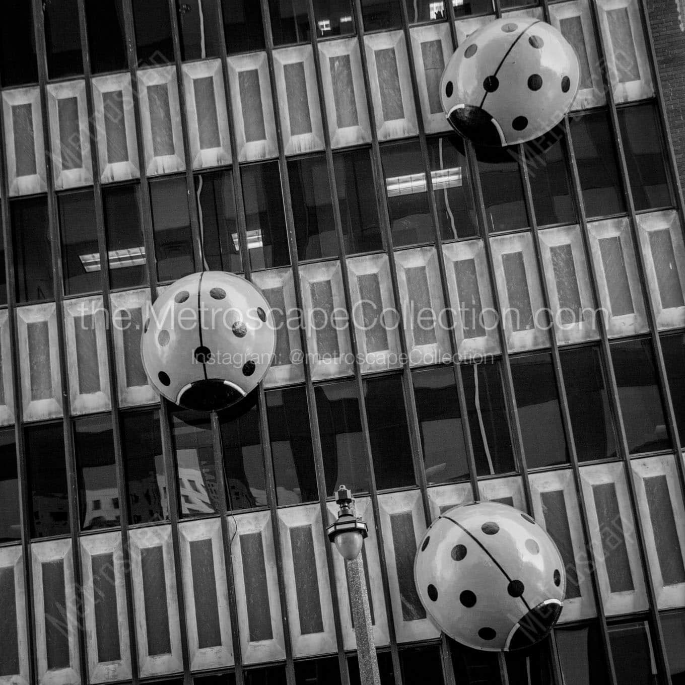 ladybug building downtown milwaukee Black & White Office Art