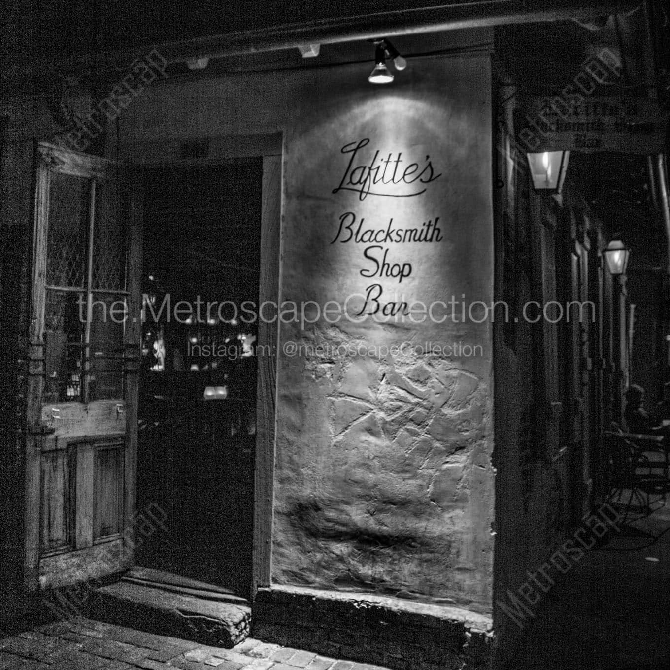 lafittes blacksmith shop bar at night Black & White Office Art