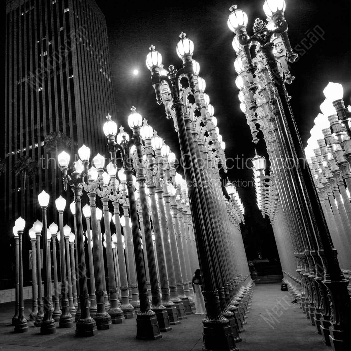 lamps at los angeles county museum of art Black & White Office Art