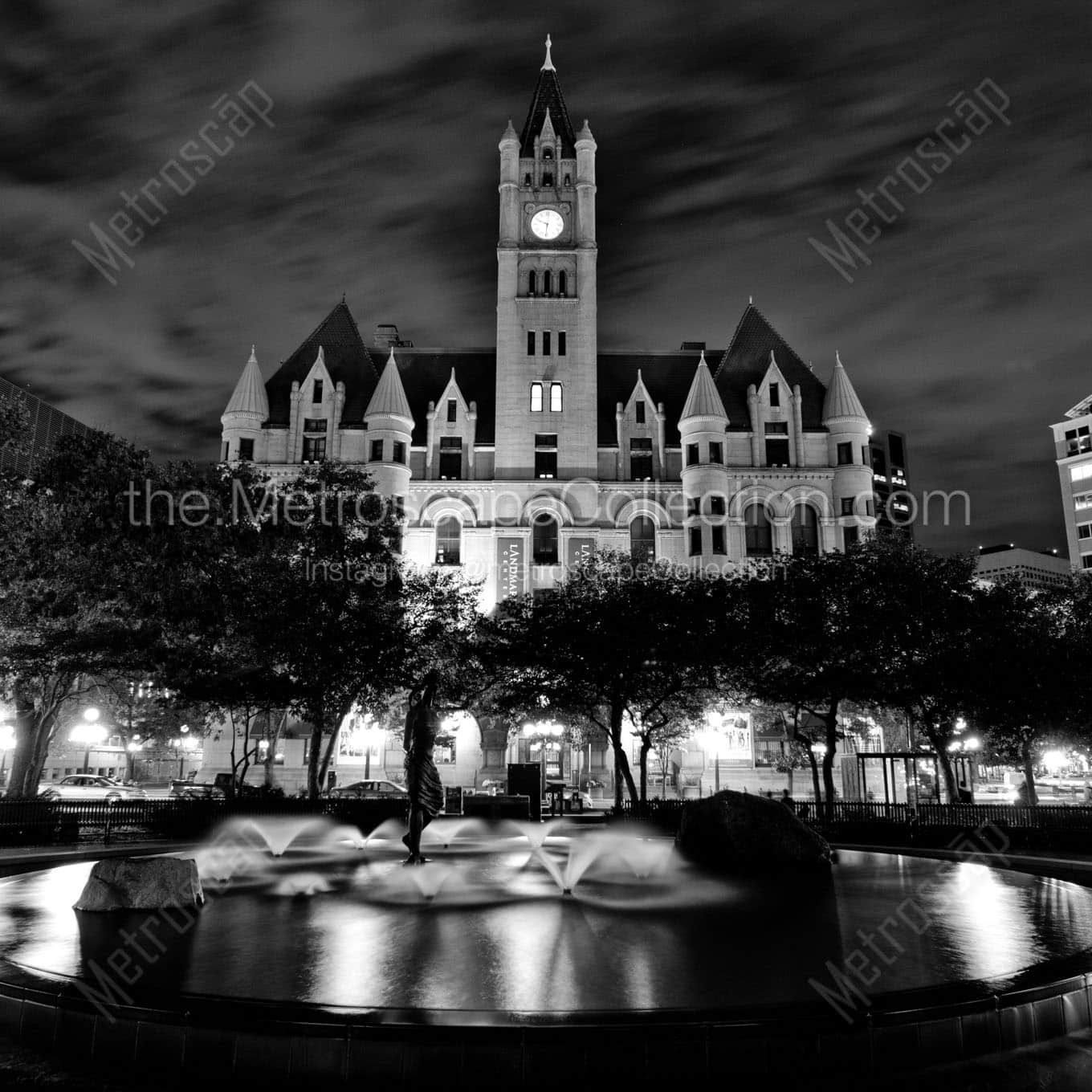 landmark center from rice park Black & White Office Art