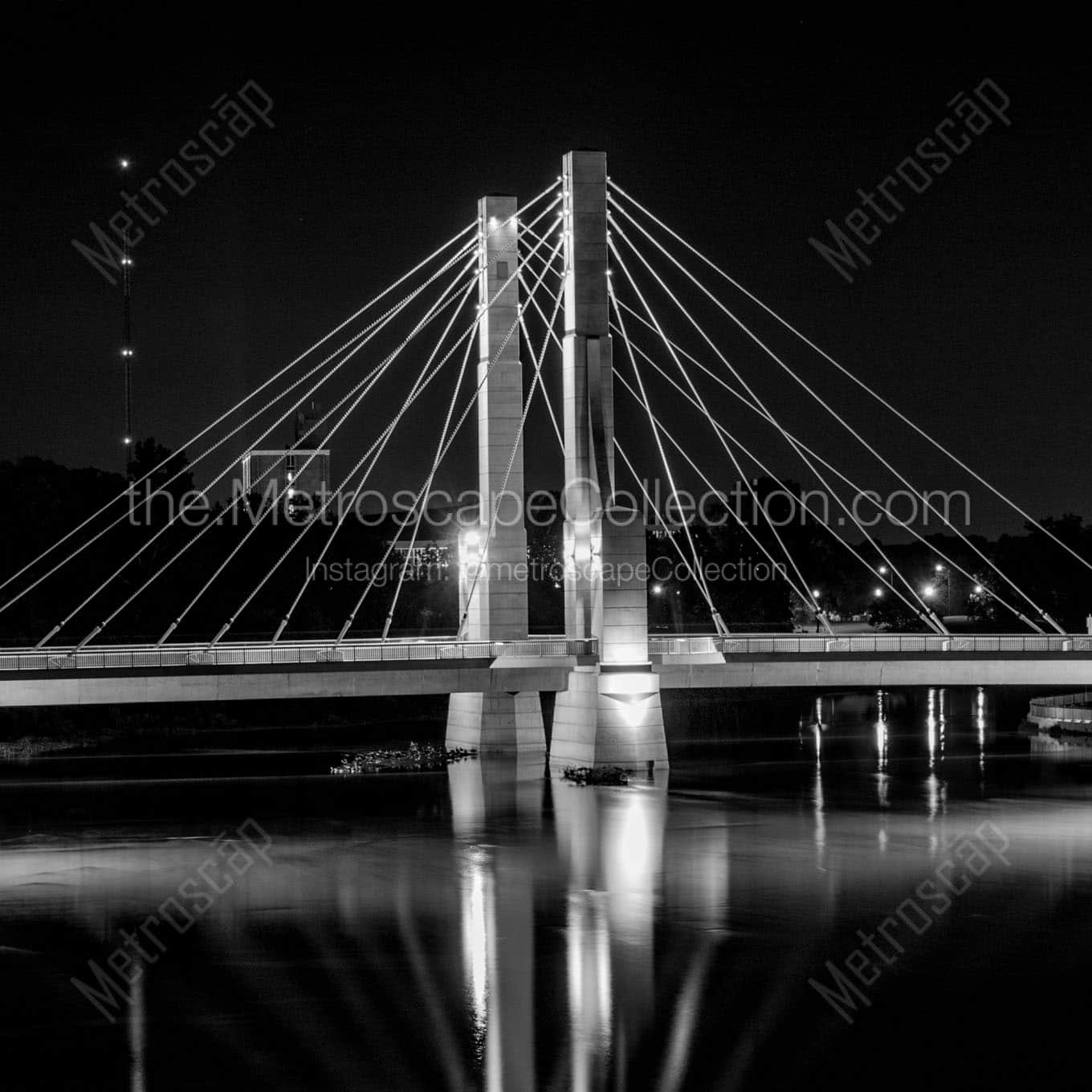 lane avenue bridge over olentangy river osu campus Black & White Office Art