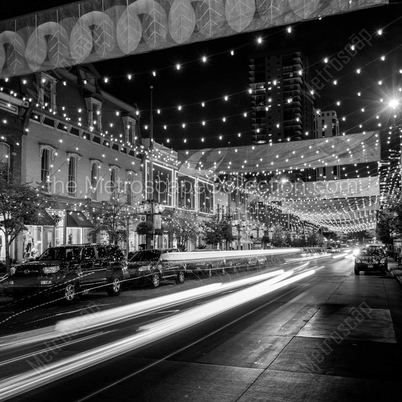 larimer square at night Black & White Office Art