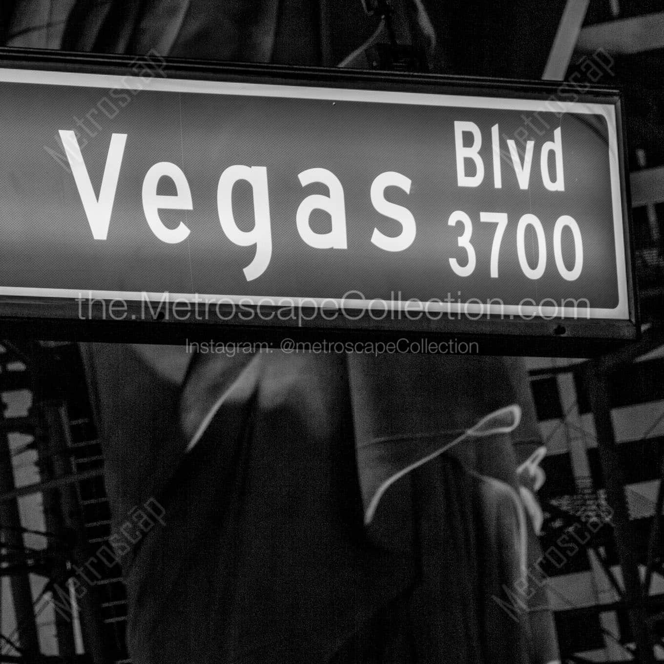 las vegas boulevard street sign Black & White Office Art