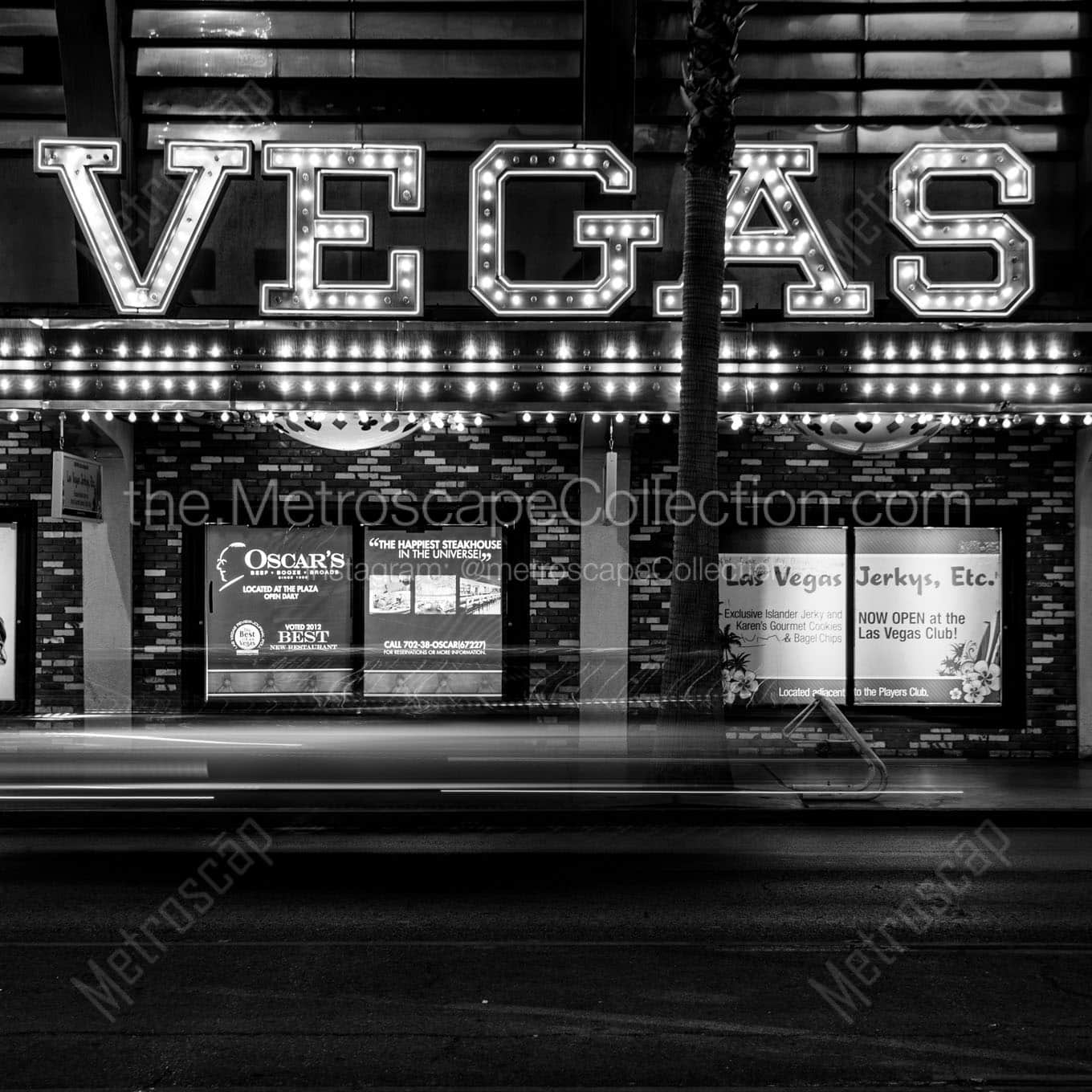 las vegas club fremont street Black & White Office Art