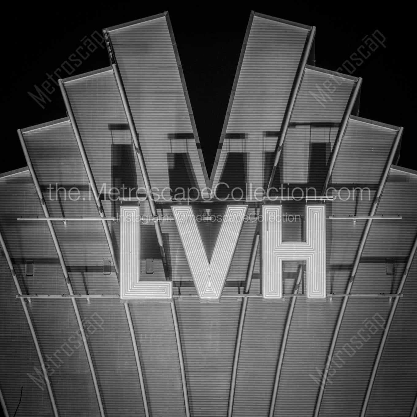 las vegas hilton sign Black & White Office Art