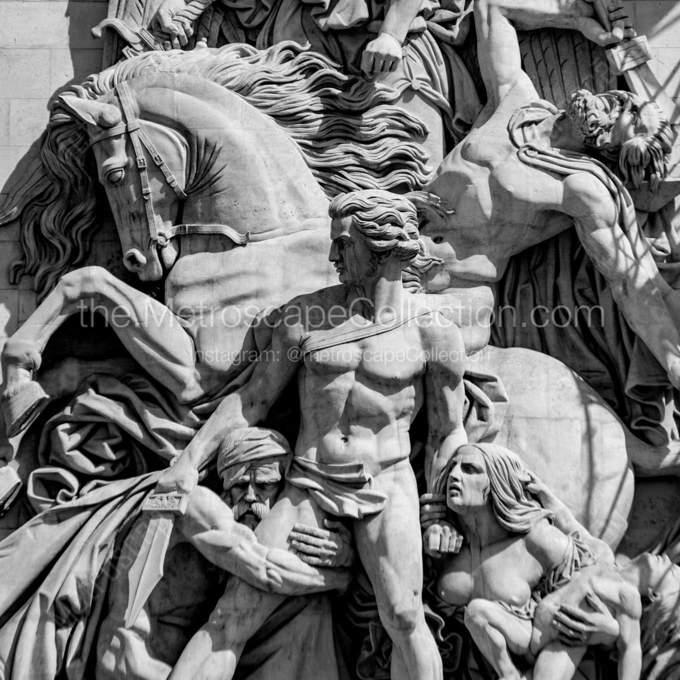 le resistance relief on arc de triomphe Black & White Office Art