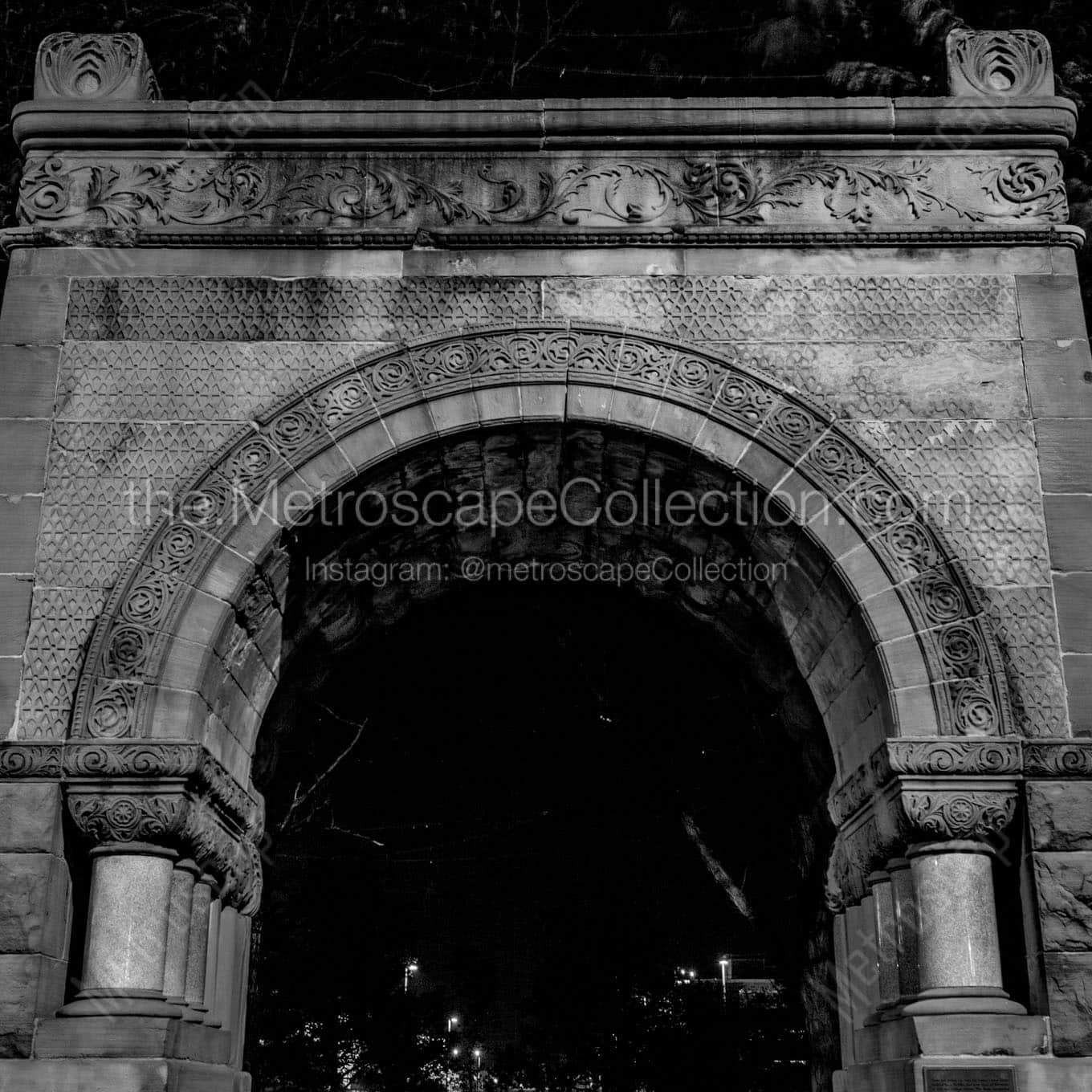 leahy park archway at night Black & White Wall Art