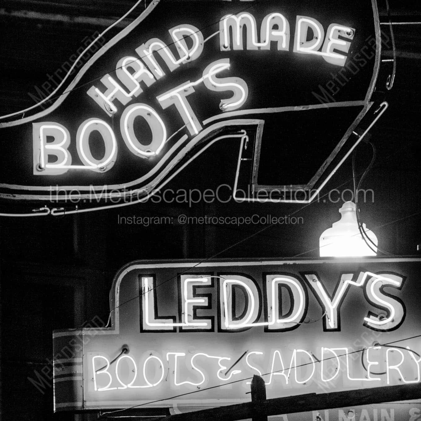 leddys handmade boots and saddles Black & White Wall Art