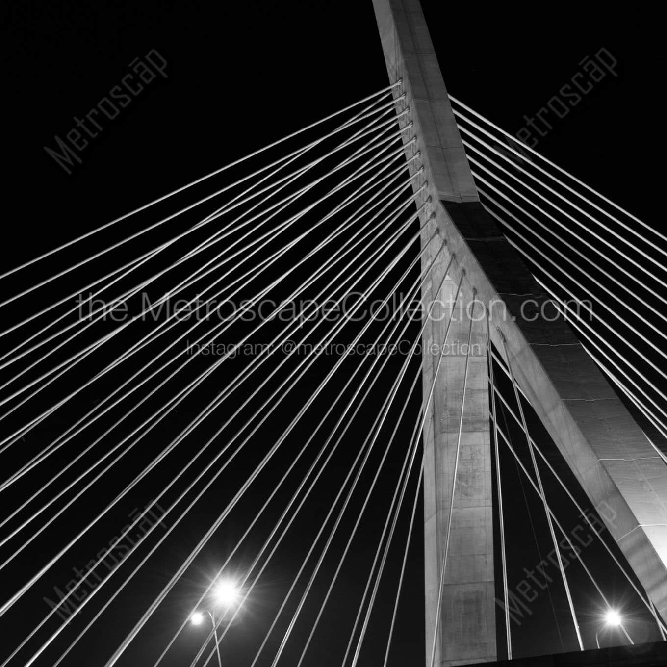 leonard zakim bunker hill bridge Black & White Office Art