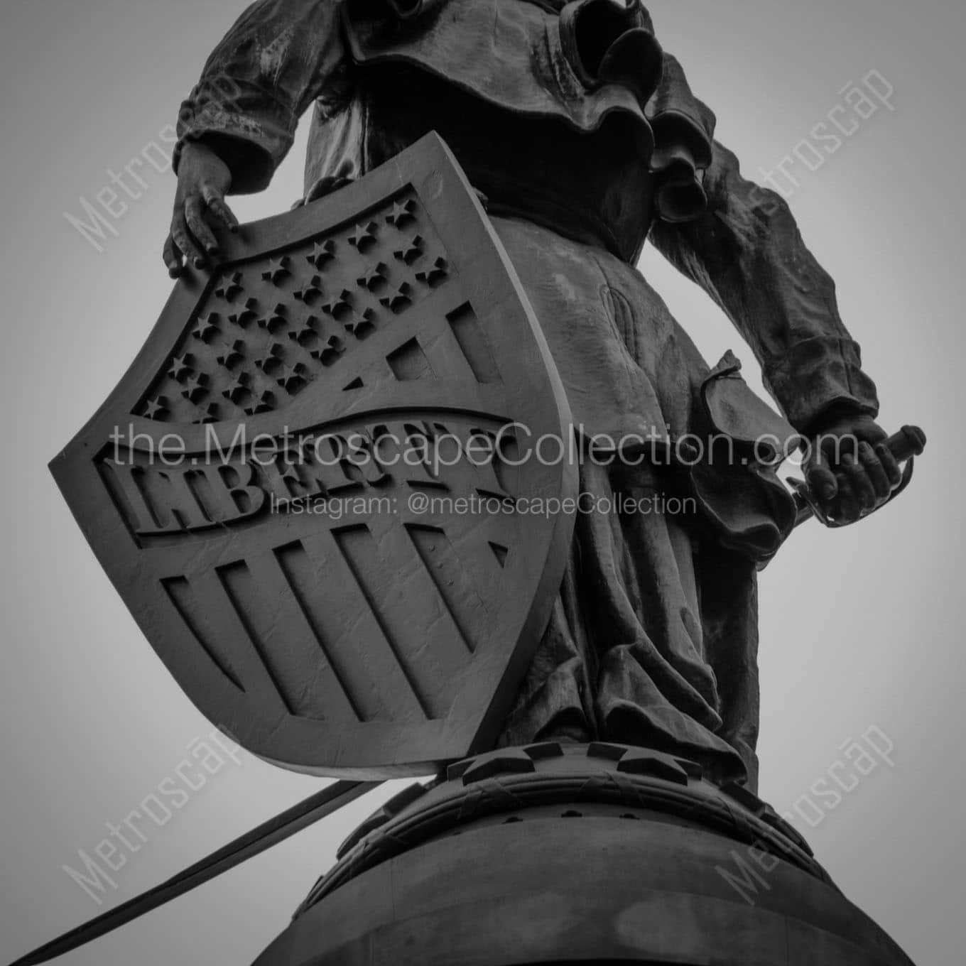 liberty shield soldiers sailors monument public square Black & White Office Art